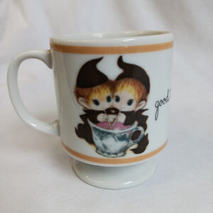 Vintage Witch Pixies Brownie Rust Craft Pedestal Cup